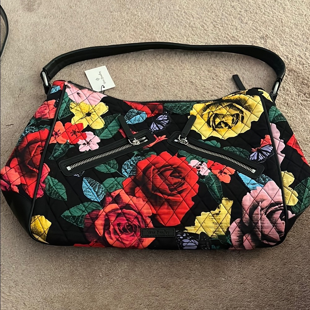 Vera Bradley Red and Pink Floral Shoulder Bag
